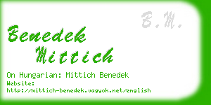 benedek mittich business card